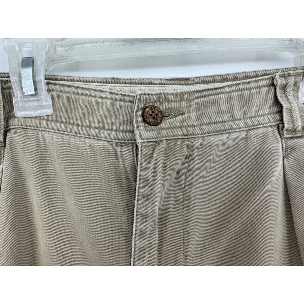 Tommy Bahama Mens Pleated Chino Shorts Khaki Tan Tencel‎ Cotton Size 33